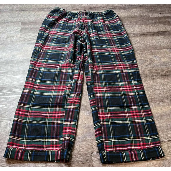 Pottery Barn Mens Pajamas Holiday Plaid Size Large Red and Green M8 - Picture 1 of 7